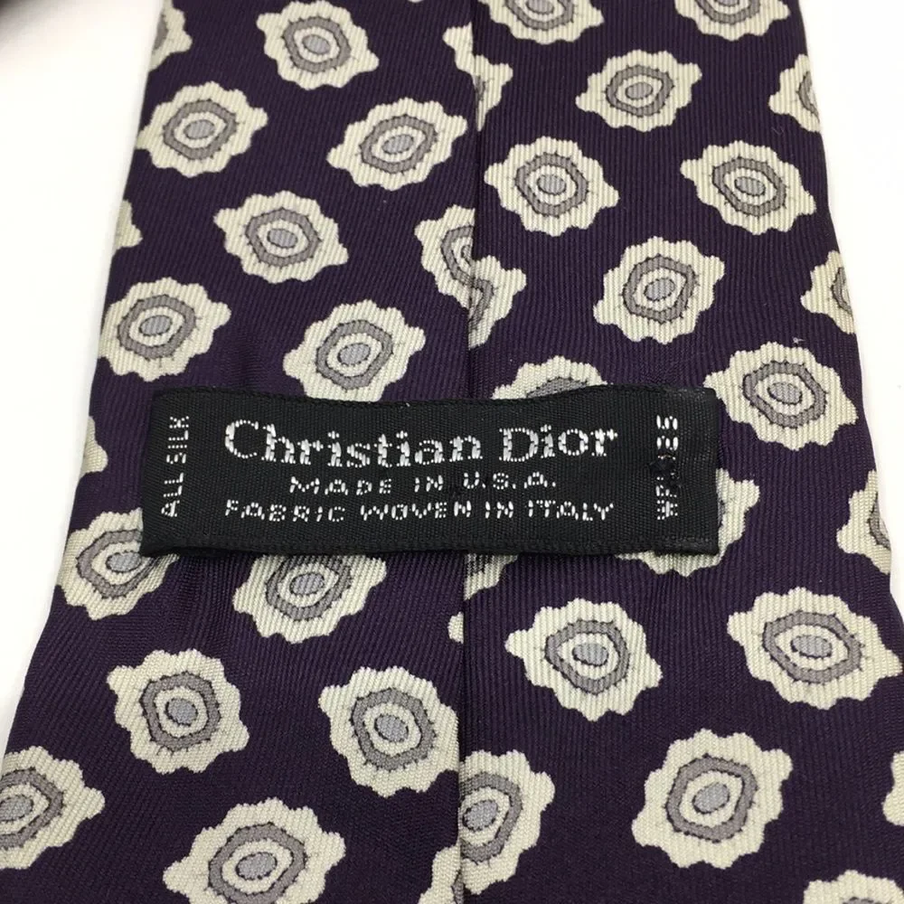 Vintage Christian Dior Silk Paisley Tie Made in USA w/ Silk Fabric from France